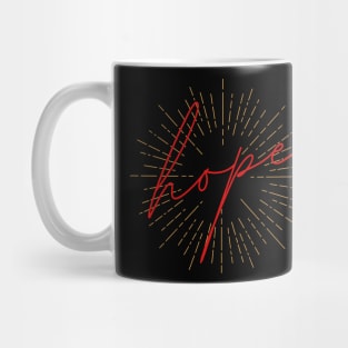 SheHopes Red Diagonal HOPE with sunburst Mug